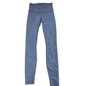 Lululemon Always On High Rise Tight 28" Sky Wash Print Tempest Blue Size 2